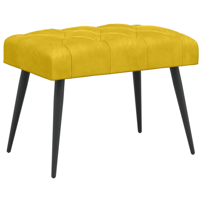 Bancă cu butoane capitonate Galben 60 x 40 x 45 cm Catifea WALTI