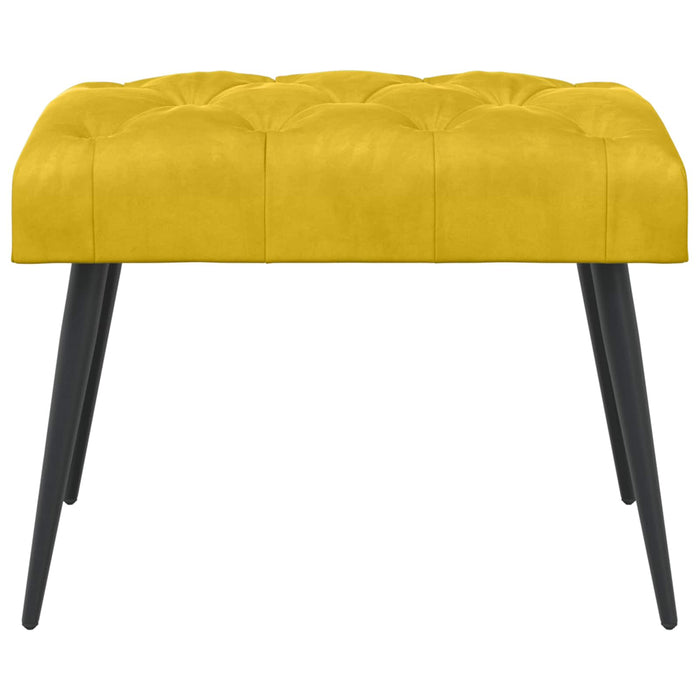 Bancă cu butoane capitonate Galben 60 x 40 x 45 cm Catifea WALTI