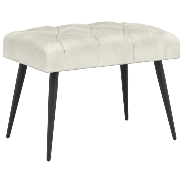 Bancă cu butoane capitonate Crem 60 x 40 x 45 cm Catifea WALTI