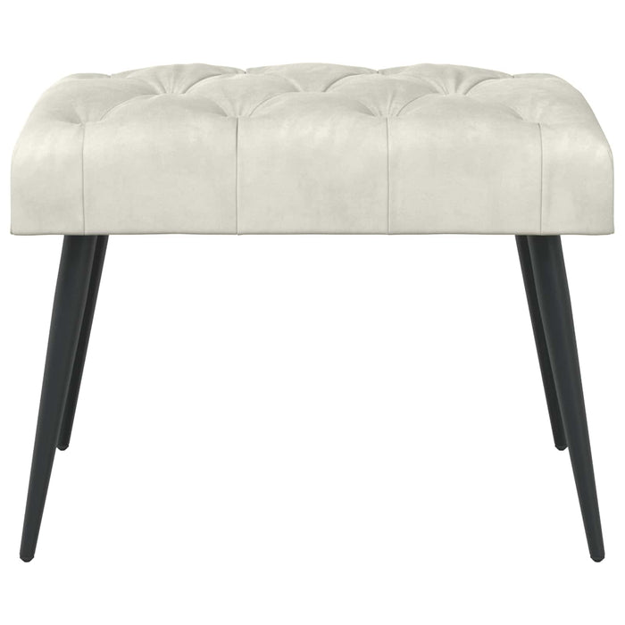 Bancă cu butoane capitonate Crem 60 x 40 x 45 cm Catifea WALTI
