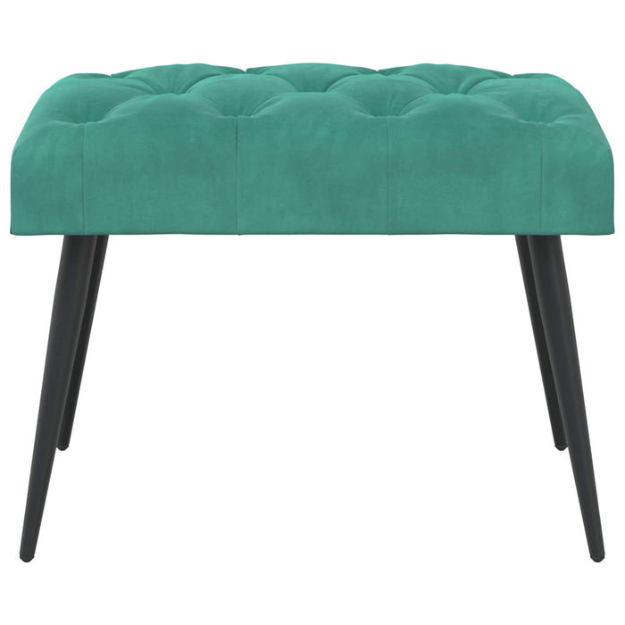 Bancă cu butoane capitonate Turcoaz 60 x 40 x 45 cm Catifea WALTI