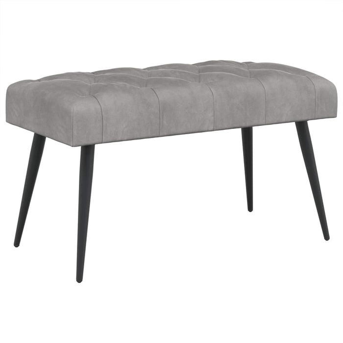 Bancă cu butoane capitonate Gri deschis 80 x 40 x 46 cm Catifea WALTI