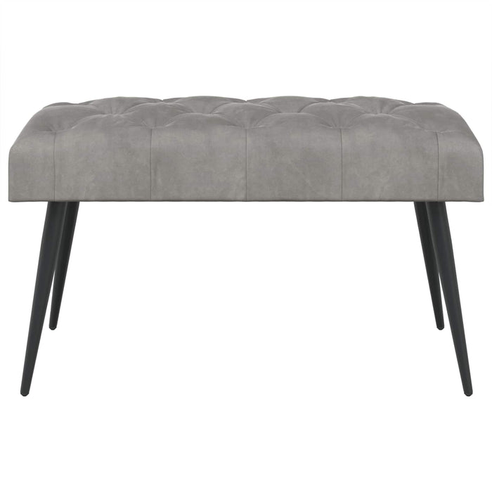 Bancă cu butoane capitonate Gri deschis 80 x 40 x 46 cm Catifea WALTI