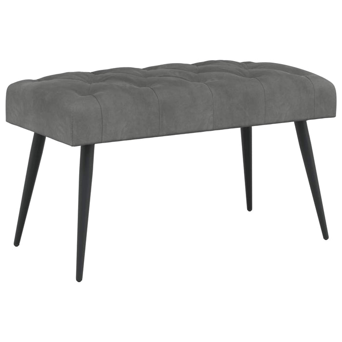 Bancă cu butoane capitonate Gri închis 80 x 40 x 46 cm Catifea WALTI