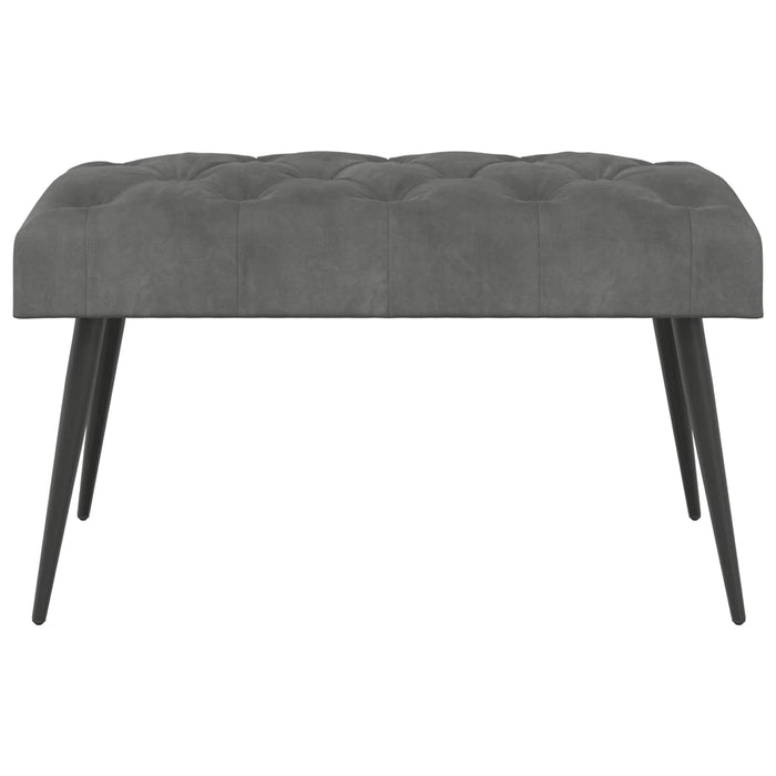 Bancă cu butoane capitonate Gri închis 80 x 40 x 46 cm Catifea WALTI