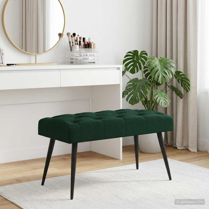 Bancă cu butoane capitonate Verde închis 80 x 40 x 46 cm - WALTI WALTI