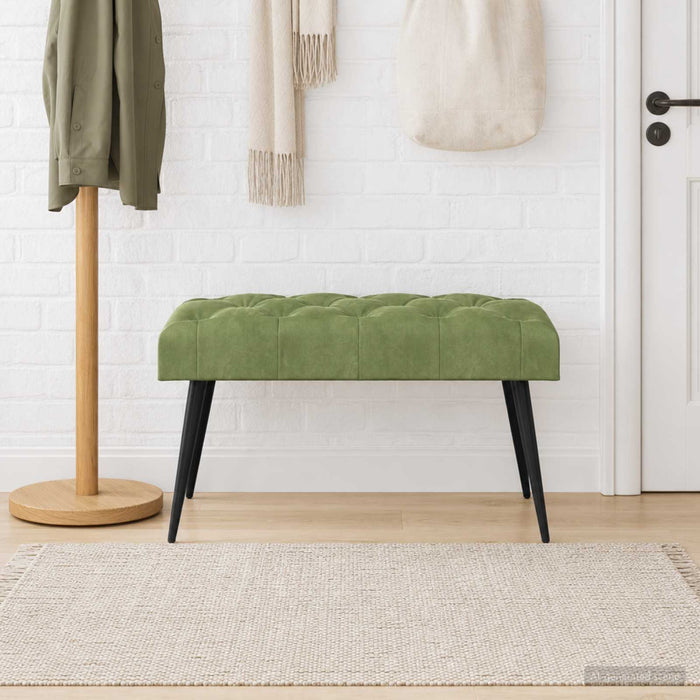 Bancă cu butoane capitonate Verde deschis 80 x 40 x 46 cm - WALTI WALTI