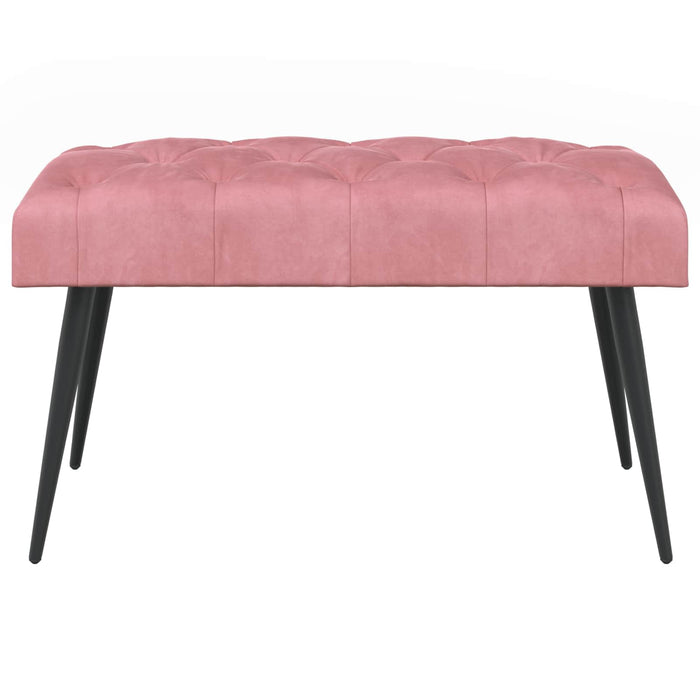 Bancă cu butoane capitonate Roz 80 x 40 x 46 cm Catifea WALTI