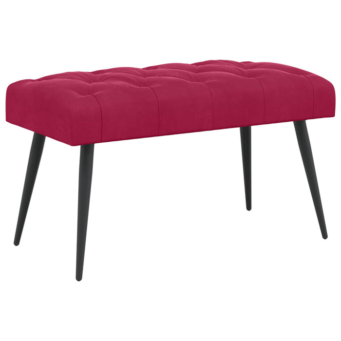 Bancă cu butoane capitonate Roșu Vin 80 x 40 x 46 cm Catifea WALTI