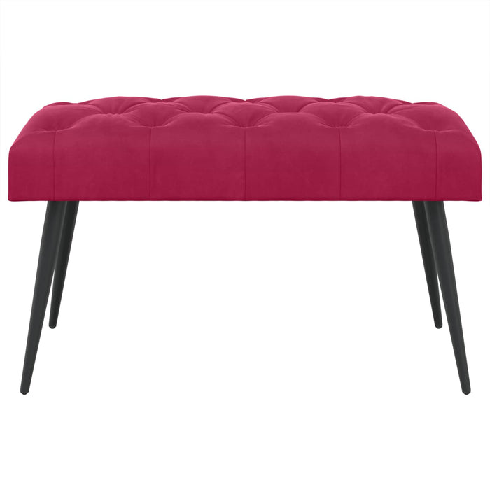 Bancă cu butoane capitonate Roșu Vin 80 x 40 x 46 cm Catifea WALTI