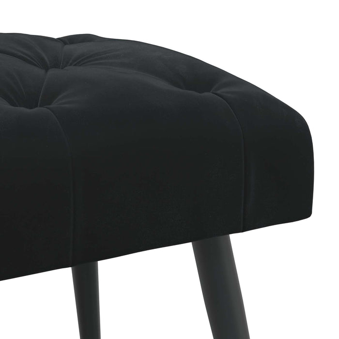 Bancă cu butoane capitonate Negru 80 x 40 x 46 cm Catifea WALTI