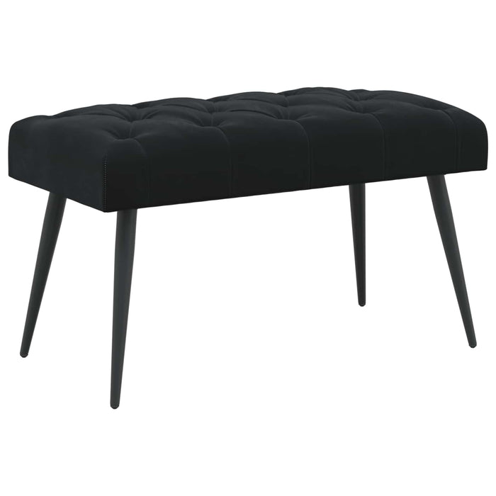 Bancă cu butoane capitonate Negru 80 x 40 x 46 cm Catifea WALTI