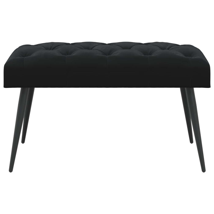 Bancă cu butoane capitonate Negru 80 x 40 x 46 cm Catifea WALTI