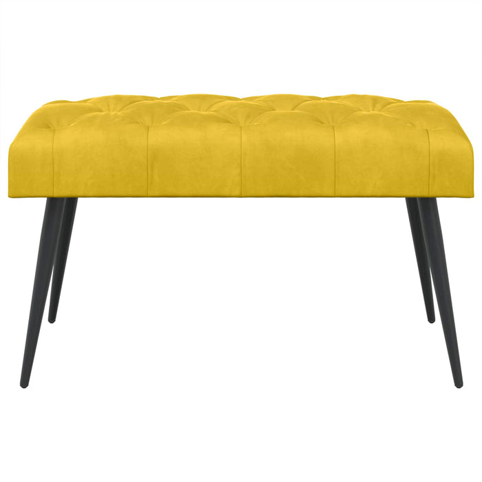 Bancă cu butoane capitonate Galben 80 x 40 x 46 cm Catifea WALTI