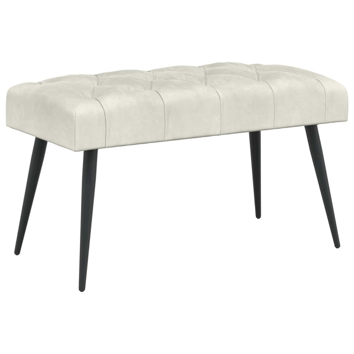 Bancă cu butoane capitonate Crem 80 x 40 x 46 cm Catifea WALTI