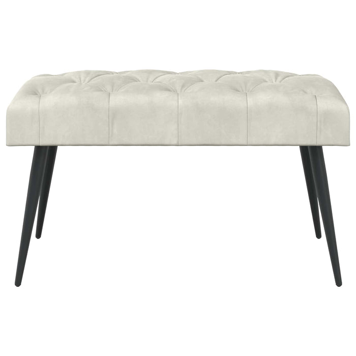 Bancă cu butoane capitonate Crem 80 x 40 x 46 cm Catifea WALTI