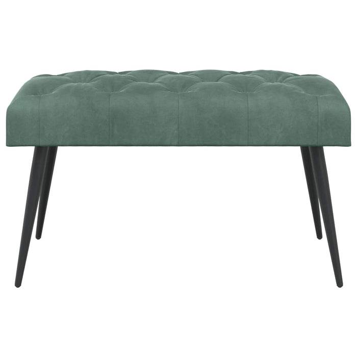 Bancă cu butoane capitonate Verde Mării 80 x 40 x 46 cm Catifea WALTI