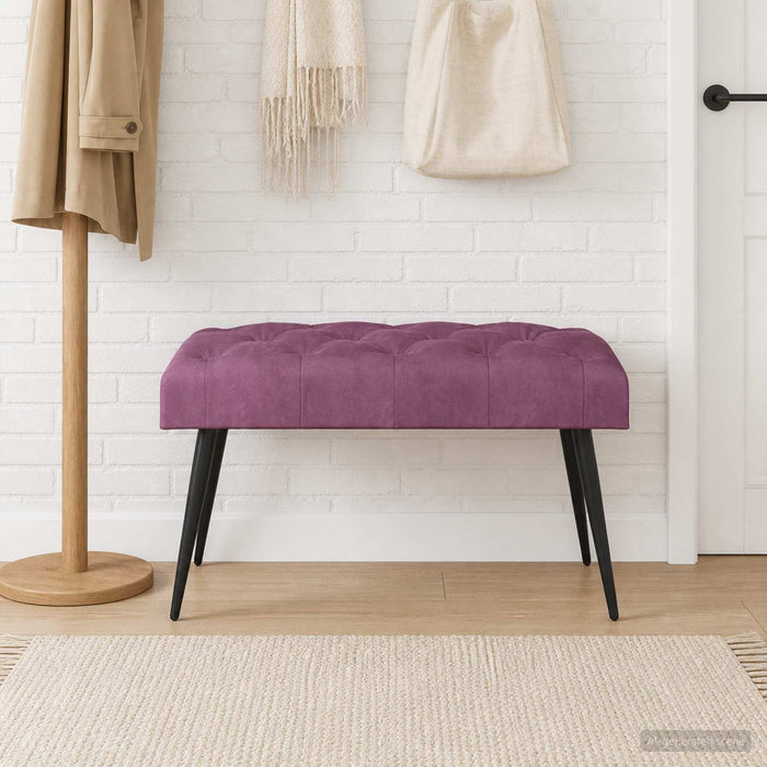 Bancă cu butoane capitonate Violet 80 x 40 x 46 cm Catifea - WALTI WALTI