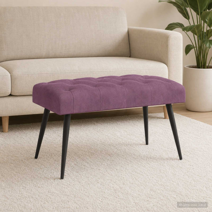 Bancă cu butoane capitonate Violet 80 x 40 x 46 cm Catifea - WALTI WALTI