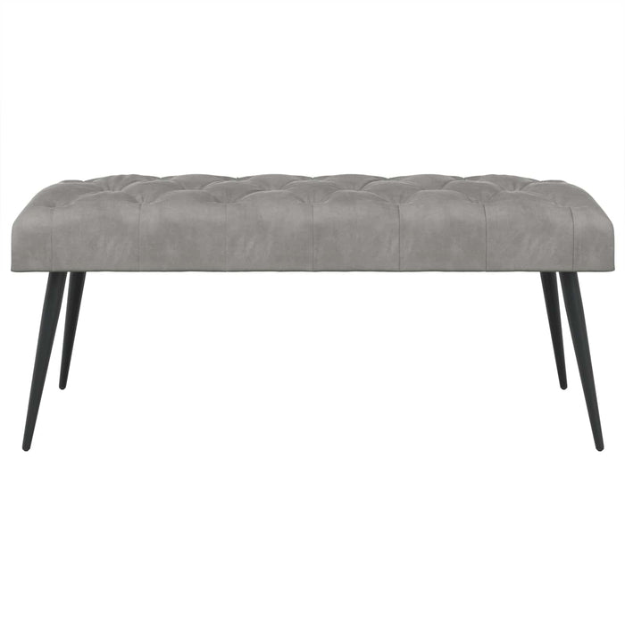 Bancă cu butoane capitonate Gri deschis 110 x 40 x 46 cm WALTI