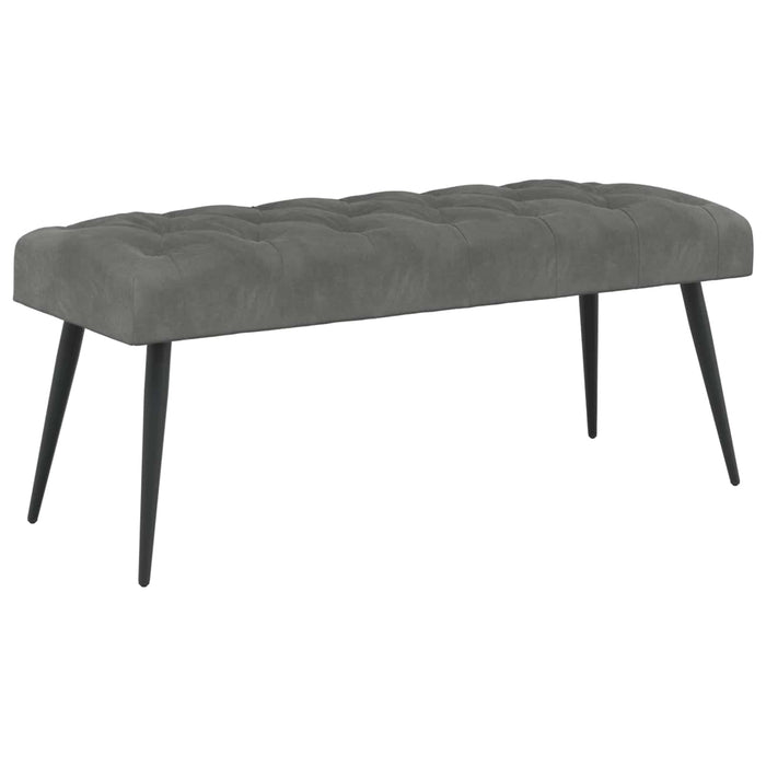 Bancă cu butoane capitonate Gri închis 110 x 40 x 46 cm Catifea WALTI