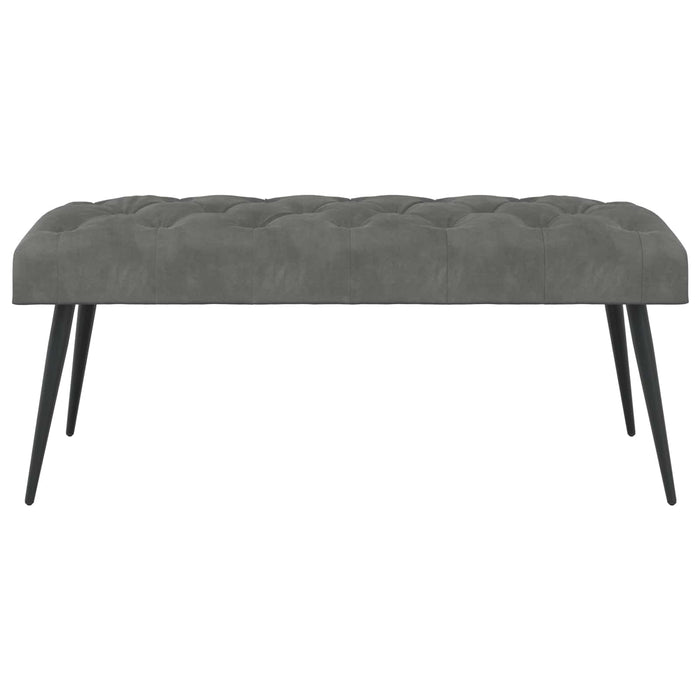 Bancă cu butoane capitonate Gri închis 110 x 40 x 46 cm Catifea WALTI