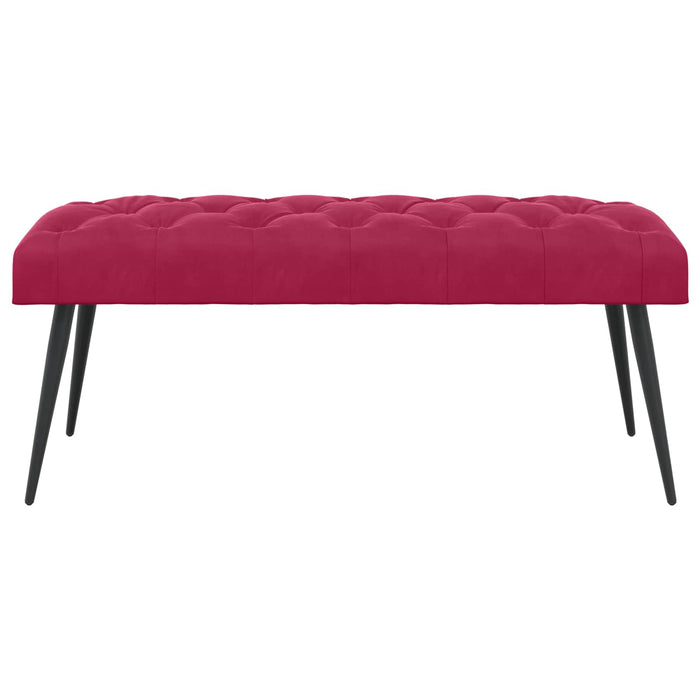 Bancă cu butoane capitonate Roșu Vin 110 x 40 x 46 cm Catifea WALTI