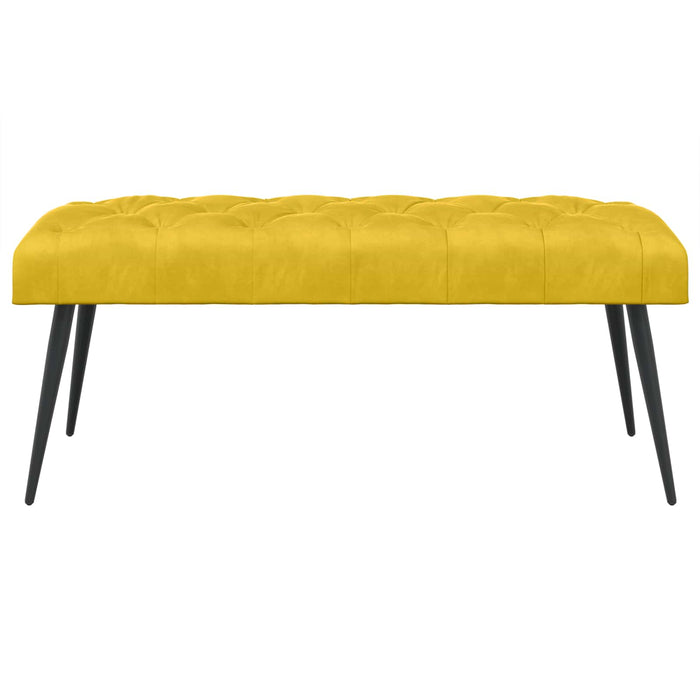 Bancă cu butoane capitonate Galben 110 x 40 x 46 cm Catifea WALTI