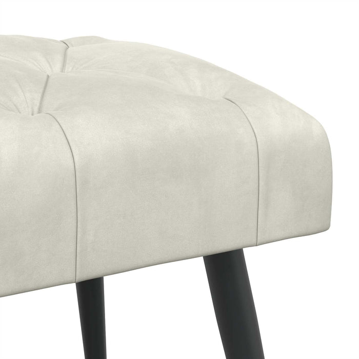 Bancă cu butoane capitonate Crem 110 x 40 x 46 cm Catifea WALTI