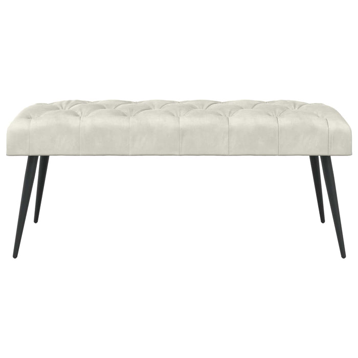 Bancă cu butoane capitonate Crem 110 x 40 x 46 cm Catifea WALTI