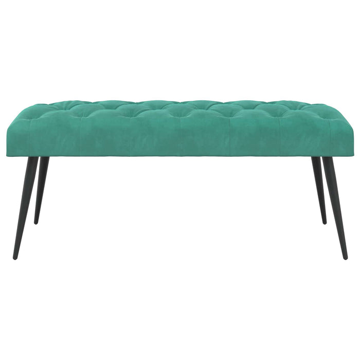 Bancă cu butoane capitonate Turcoaz 110 x 40 x 46 cm Catifea WALTI