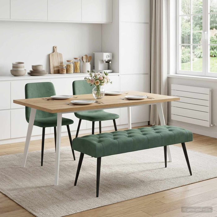 Bancă cu butoane capitonate Verde Mării 110 x 40 x 46 cm - WALTI WALTI