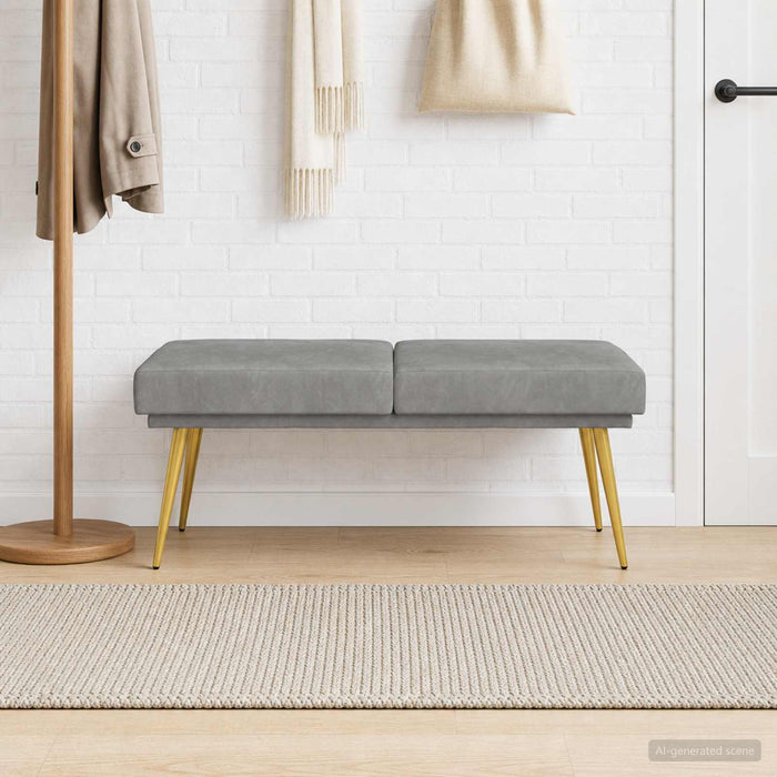 Bancă cu două straturi Gri deschis 120 x 45 x 46 cm Catifea - WALTI WALTI
