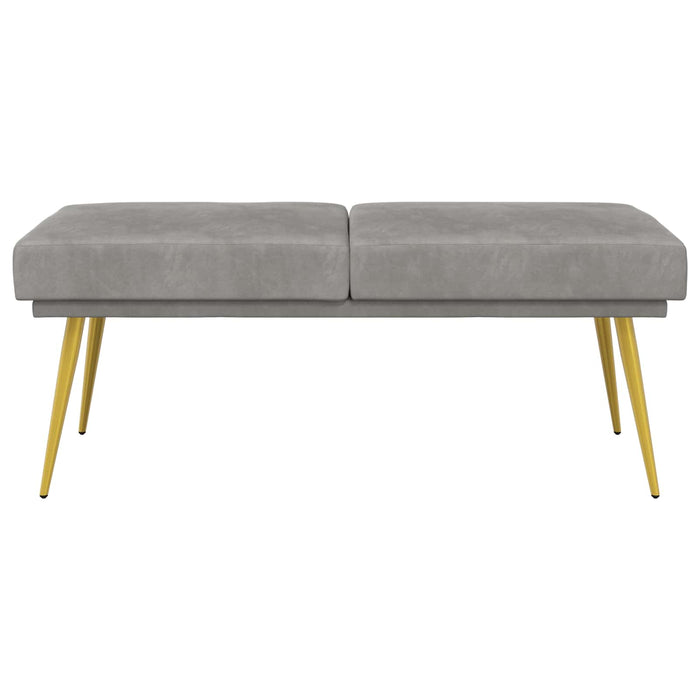 Bancă cu două straturi Gri deschis 120 x 45 x 46 cm Catifea WALTI