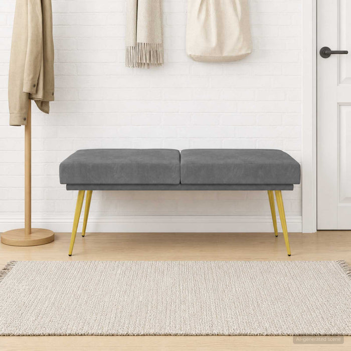 Bancă cu două straturi Gri închis 120 x 45 x 46 cm Catifea - WALTI WALTI
