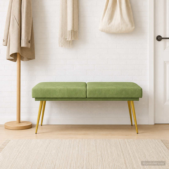 Bancă cu două straturi Verde deschis 120 x 45 x 46 cm Catifea - WALTI WALTI