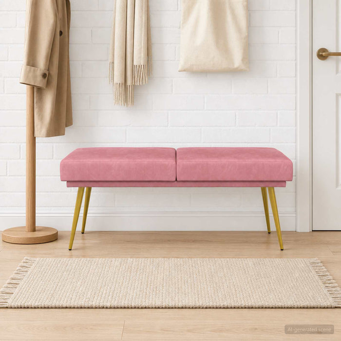 Bancă cu două straturi Roz 120 x 45 x 46 cm Catifea - WALTI WALTI