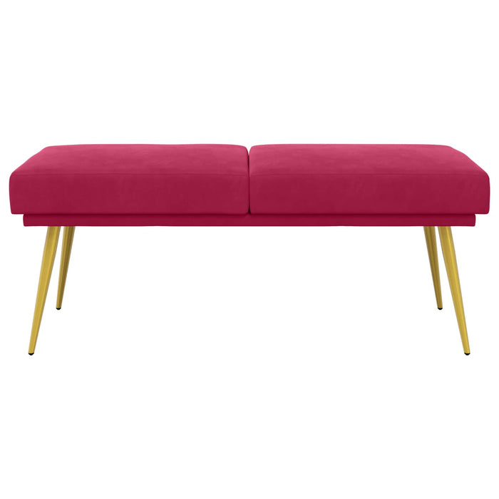 Bancă cu două straturi Roșu Vin 120 x 45 x 46 cm Catifea WALTI
