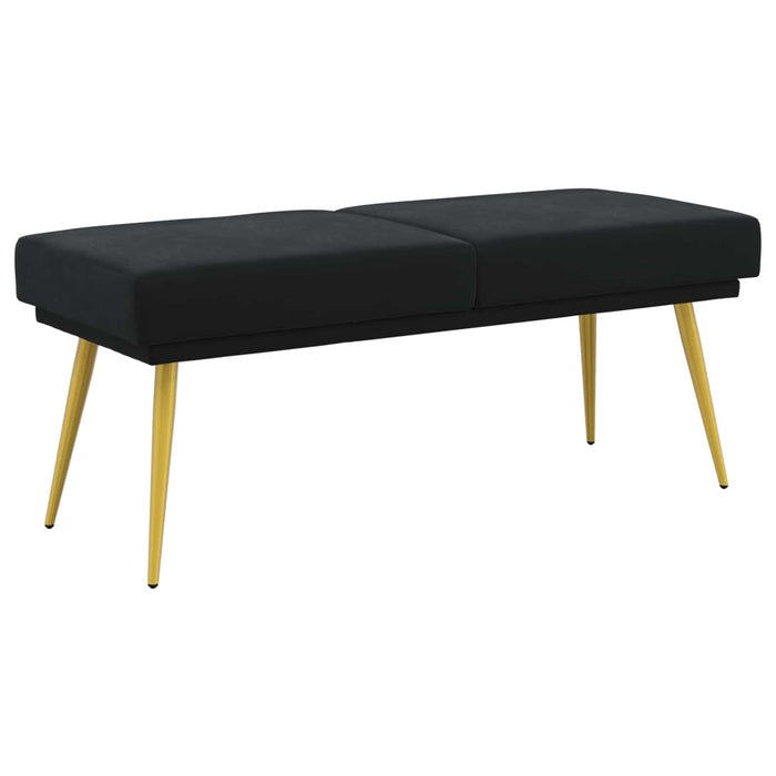Bancă cu două straturi Negru 120 x 45 x 46 cm Catifea WALTI