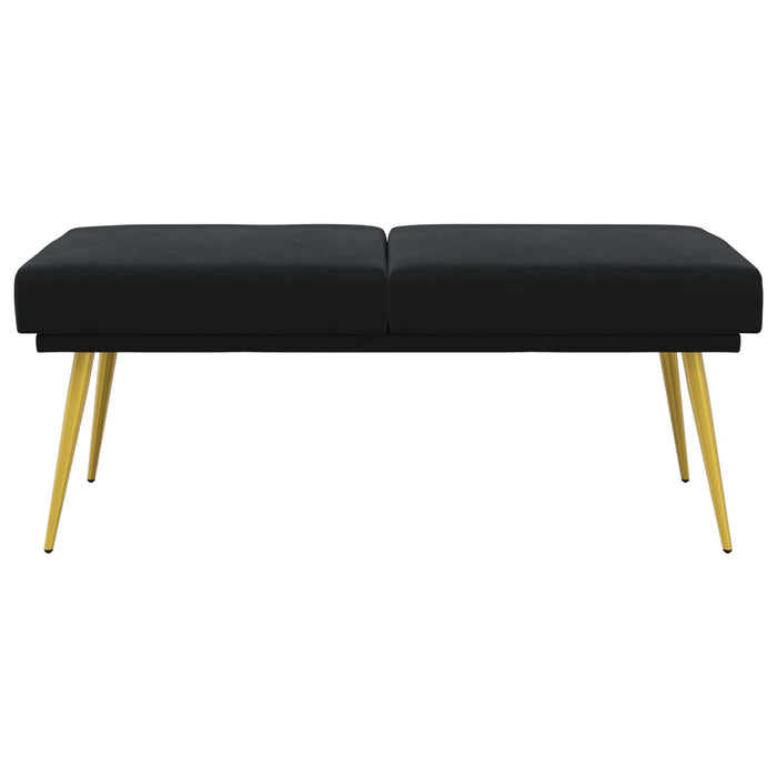 Bancă cu două straturi Negru 120 x 45 x 46 cm Catifea WALTI