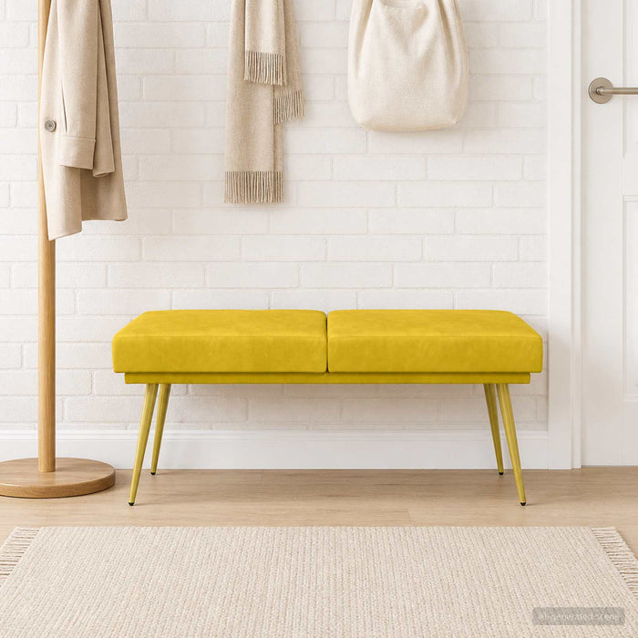 Bancă cu două straturi Galben 120 x 45 x 46 cm Catifea WALTI