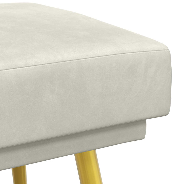 Bancă cu două straturi Crem 120 x 45 x 46 cm Catifea WALTI