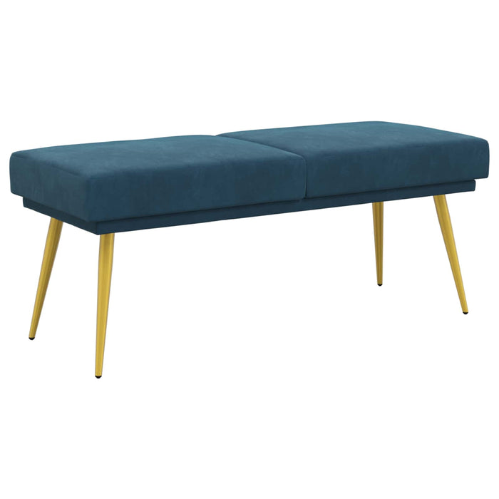 Bancă cu două straturi albastru 120 x 45 x 46 cm Catifea WALTI