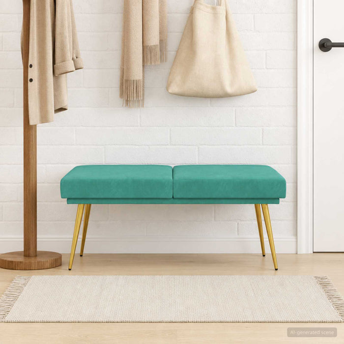 Bancă cu două straturi Turcoaz 120 x 45 x 46 cm Catifea - WALTI WALTI