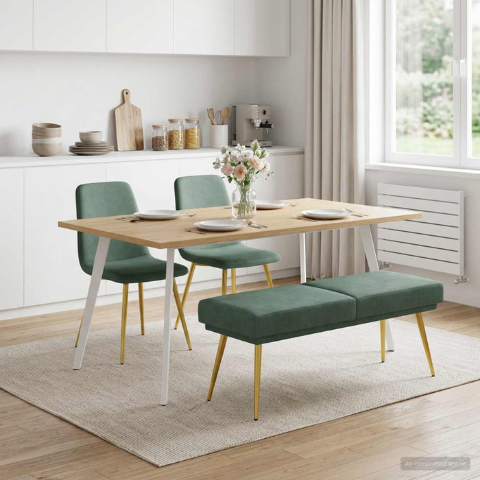Bancă cu două straturi Verde Mării 120 x 45 x 46 cm Catifea - WALTI WALTI