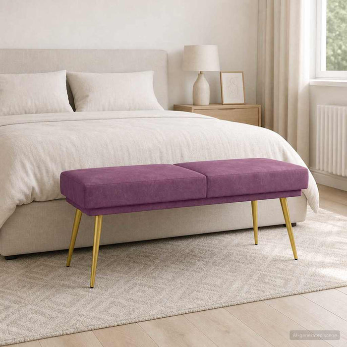 Bancă cu două straturi Violet 120 x 45 x 46 cm Catifea - WALTI WALTI