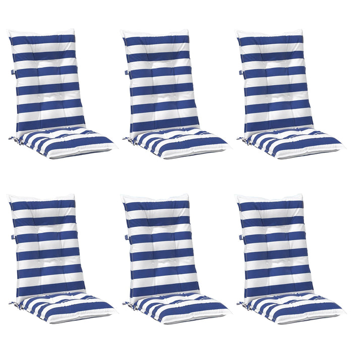 Perne pentru exterior 6 pcs Albastru și Alb 120 x 50 x 7 cm WALTI