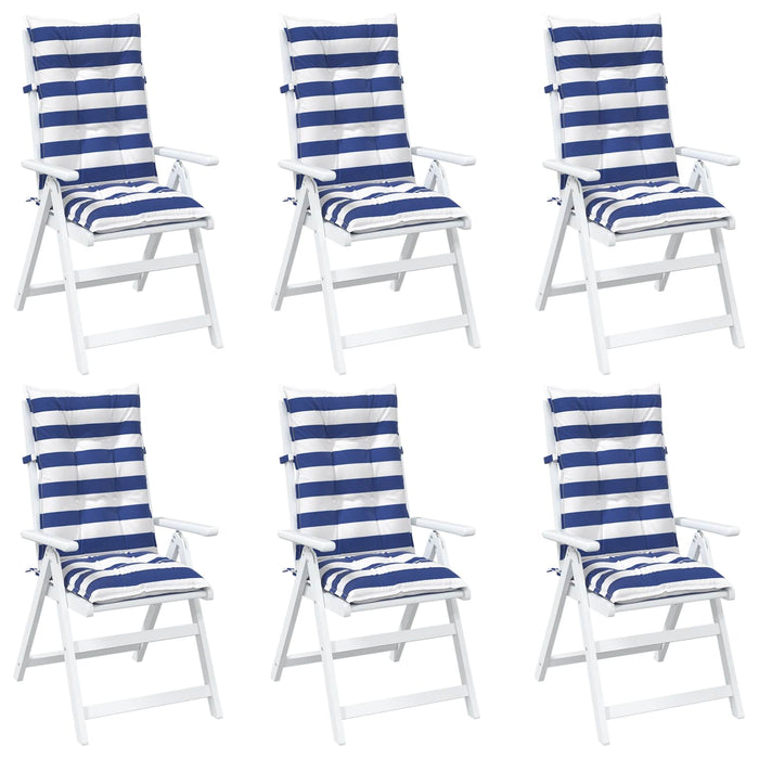 Perne pentru exterior 6 pcs Albastru și Alb 120 x 50 x 7 cm WALTI