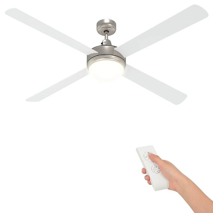 Ventilator de tavan cu lumina și telecomandă Ø 130 cm Alb WALTI