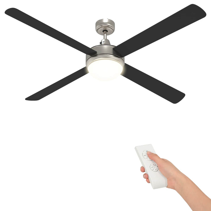 Ventilator de tavan cu lumina și telecomandă Ø 130 cm Negru WALTI